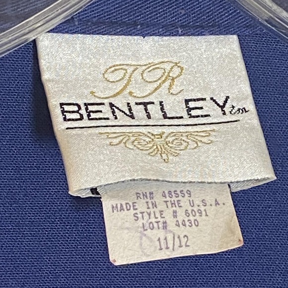 VTG TR Bentley Blazer Jacket Womens 11/12 Navy Blue One Button USA Made Office - Picture 11 of 16